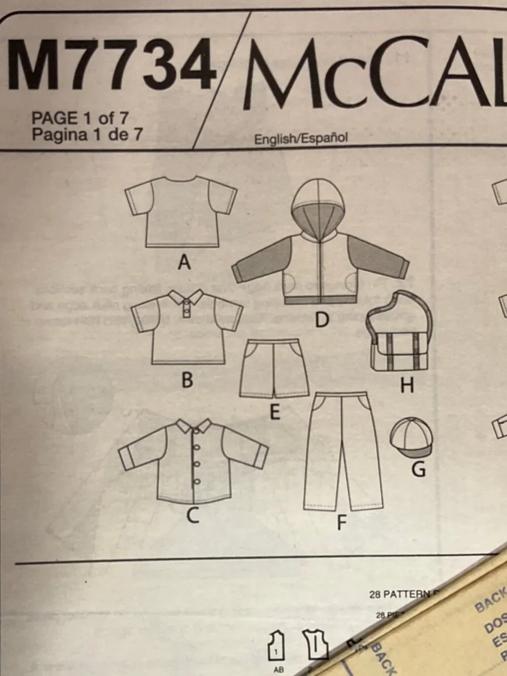 McCalls 7734 Uncut Boys Clothes for 18